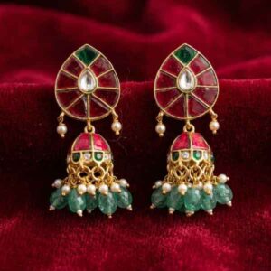 Jadau Kundan Floral Jhumka Earrings