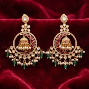 Traditional Multicolored Chandbali Earrings